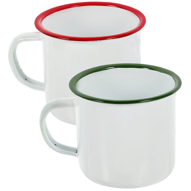 2pcs esmaltado taza de agua de esmalte taza de café al aire libre taza de tazas de jugo suministros para el hogar