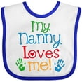 thumbnail image 3 of Inktastic My Nanny Loves Me Grandson Boys or Girls Baby Bib, 3 of 4