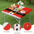 thumbnail image 4 of Red Christmas Santa Costume Pattern Square Fitted Tablecloth with Elastic Edge,Square Table Cover,Washable Elastic Table Cover for Home Kitchen Party Decor 34"x34", 4 of 6