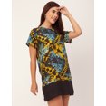 thumbnail image 3 of Moomaya Round Neck Short Sleeve Printed Rayon Dress - Women's Casual Dress, 3 of 9