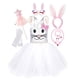 thumbnail image 2 of Lovely Baby Easter Tutu Dress Girls Cosplay White Rabbit Bunny Tulle Dress con Pink Ears Hairbow Kids Birthday Party CostumeL (6-7T) Gao Jinjia LED, 2 of 2
