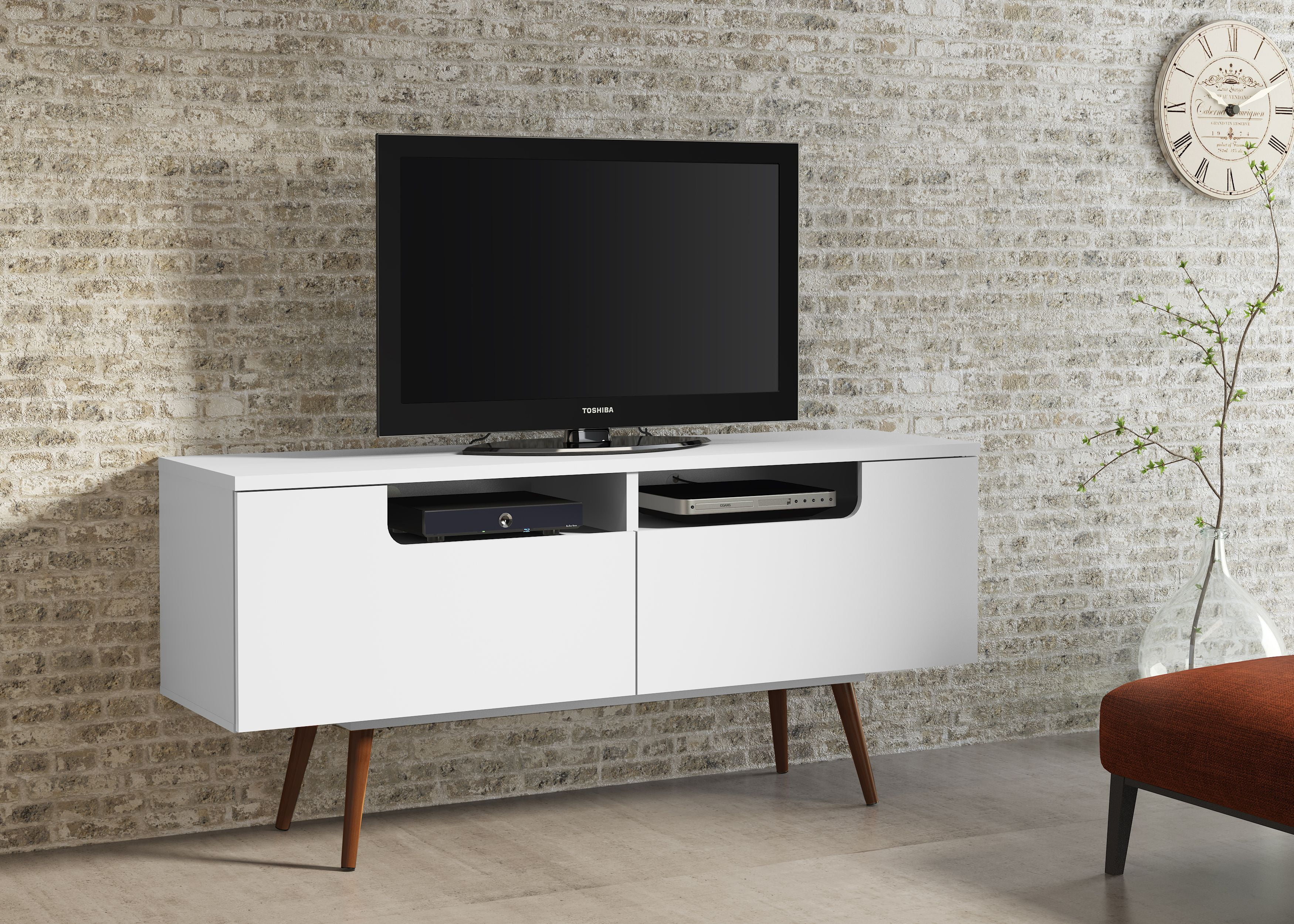 Ideaz International 23104 Jensen Tv Stand White Satin