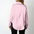 thumbnail image 3 of SDNall Blouses For Women Dressy Casual，Satin Shirts For Women Silk Button Down V Neck Dressy Casual Blouse Loose Long Sleeve Office Work Tunic Tops, 3 of 6