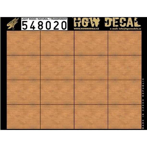 HGW 148 Transparent Natural Light Wood Grain Decal Sheet 548020