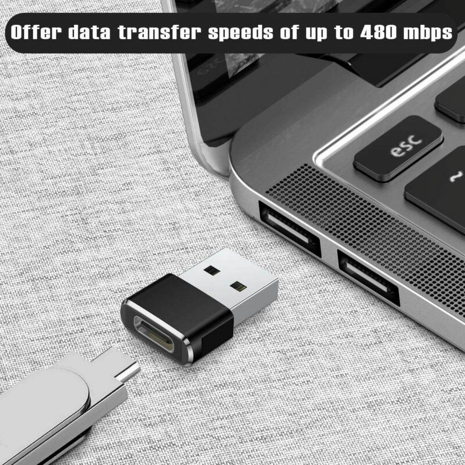 USB-C Female To USB-A Male Converter Adapter - Aluminum Black OTG Type C To USB 3.0