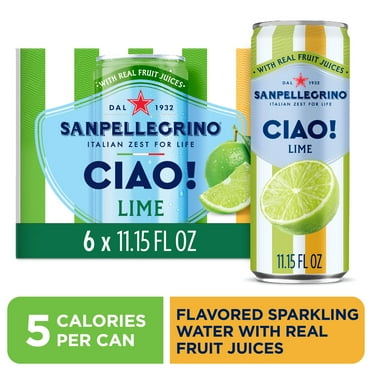 Sanpellegrino CIAO Lime Sparkling Flavored Water with Real Fruit Juices, 6 Pack