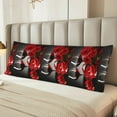 thumbnail image 6 of Bingfone Body Pillow Cover Long Pillow Case With Zipper Decorative Bedding Pillowcase 20"X54" Soft Cushion Pillow Case For Bedroom-Red Wine Rose, 6 of 8