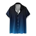 thumbnail image 2 of Wavsuf Mens Shirts Turndown Gradient Summer Dark Blue Shirts Size L, 2 of 5