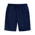 thumbnail image 5 of YLSDY Men's Solid Basic Casual Shorts, Drawstring Elastic Waist, Comfortable Everyday Wear Shorts Navy S, 5 of 6