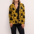 thumbnail image 5 of WTOBBY Women's Halloween Print Cardigan Long Sleeve Open Front Knit Sweater Casual Mid Length Cover Up with Pockets Spooky Design Fall Novelty Outerwear,Yellow 2XL, 5 of 5