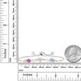thumbnail image 3 of Gem Stone King 925 Silver and 10K Yellow Gold Pink Created Sapphire Moissanite Sky Blue Aquamarine and Lab Grown Diamond Tennis Bracelet for Women By Keren Hanan (1.85 cttw, Adjustable up To 9 inch), 3 of 4