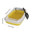 thumbnail image 3 of Semi Enclosed Splash Proof Kitten Litter Box, Pet Poop Toilet with Matching Litter Shovel, Low Entry Cat Litter Basin, Easy Clean Indoor Pet Supplies for Young Kitten Daily Potty Use-(Yellow), 3 of 6