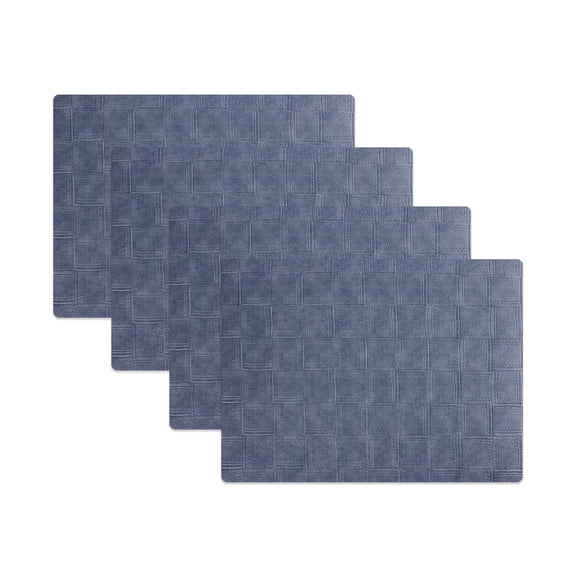 Davanti Placemats - Mattola Basket Rect Blue (17 x 13 in) - Set of 4
