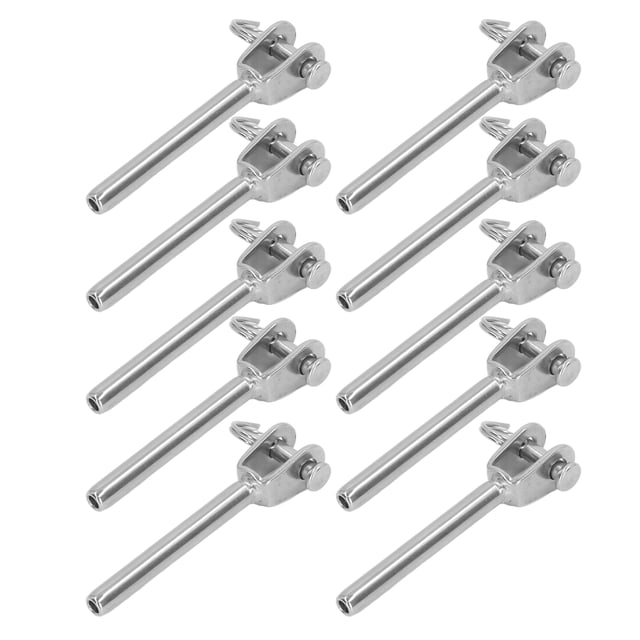 10 Pcs de Raccords de Mâchoire en Acier Inoxydable 316, Résistant à la Corrosion et à la Rouille, Matériel de Câble avec Surface Polie, Design à Mâchoire Ouverte, Goupille de Sécurité et Fil pour Voies Marines, Industrielles et Aériennes