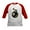 Red/White, variant on - Santa Squirrel 8 Ball Kids Baseball Jersey - Kids Cotton Baseball Jersey, 3/4 Sleeve Shirt