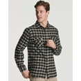 thumbnail image 2 of Real Essentials 3 Pack: Men's Long-Sleeve Flannel Button Down Plaid Casual Shirt (Available in Big & Tall), 2 of 6