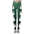 thumbnail image 4 of MKLEKYY Leggings con estampado navideño de muñeco de nieve para mujer, pantalones de yoga elásticos y atléticos para fitness y uso festivo., 4 of 4