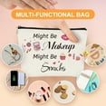 thumbnail image 6 of Zipper Makeup Bags Might Be Makeup Might Be Snacks Portable Travel Cosmetic Bag Personalized Travel Toiletry Pouch Clutch Bags Accessory Organizer, 6 of 9