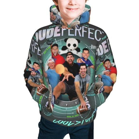 Perfect Dude Youth Hoodie Graphic Colorful Cool Kids Hooded Sweatshirts Kangaroo Pocket for Boys Girls Small