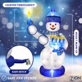 thumbnail image 3 of Lighted Hanukkah Inflatable Yard Decoration Huge 7' Ft Tall Snowman Blowup Decorated in a Chanukah Theme Menorah and Candle Indoor and Outdoor Hanukkah Holiday Yard Décor by Zion Judaica, 3 of 7