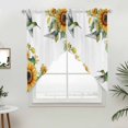 thumbnail image 2 of Swag Valance Curtains for Windows, Sunflower Light Filtering Kitchen Curtains with Rod Pocket, Summer Flowers Hummingbird Retro Decorative Window Treatment Valances for Living Room, 36x63 - 2 PCS, 2 of 9