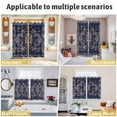 thumbnail image 6 of Navy Blue Boho Kitchen Curtains 63 Inch Length, Abstract Art Ethnic Vintage Geometric Grommet Top Bedroom Living Room Curtains, Light Filtering Cafe Curtain Drapes 2 Panels Set 84''x63'', 6 of 9