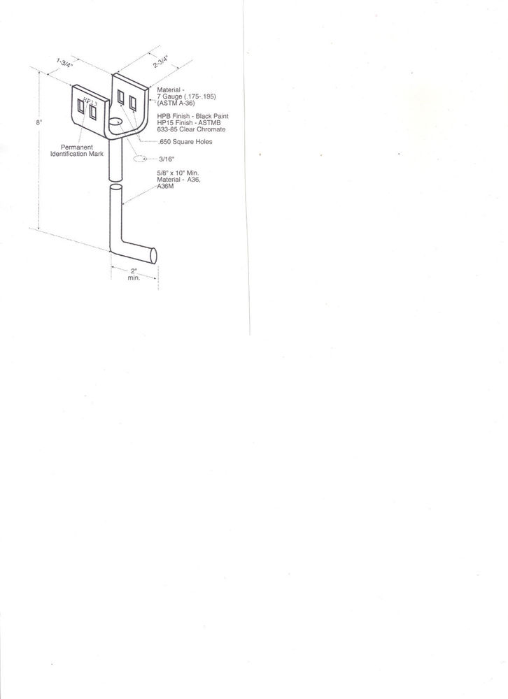 Mobile Home Parts set of 4 Wet Concrete J Hook Anchors use w/ Tie down Straps