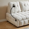 thumbnail image 5 of 3 in 1 Sleeper Sofa Couch Bed, Velvet Convertible Loveseat Sleeper Sofa Bed with USB Port, Swivel Phone Holder, Removable Backrest for Living Room, 5 of 8