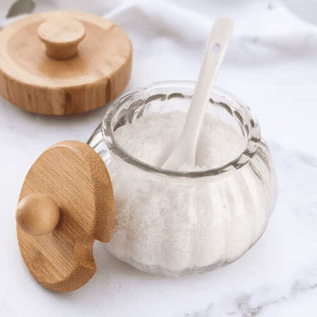 LOLIPPYY Glass Sugar Container Storage Jar for Dining with Lid 1 Set