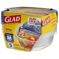 Glad Gladware Entree Plastic Square Containers with Lids, 25 Ounce, 5