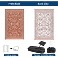 thumbnail image 4 of HIWEAVER 8' x 10' Orange Outdoor Rug PP Plastic Straw Woven Waterproof Patio Rug with Border Portable Outside Carpet for Balcony Deck Picnic Garden Decor, 4 of 7