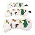 thumbnail image 1 of Couverture de Tête de Club, 3PCS Rotation Numéro Tag Mignon Oiseau Modèles Blanc Fairway Imperméable Club Couvre-Chef pour, 1 of 8