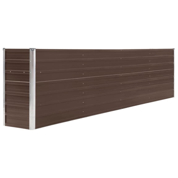 Casafoyer Raised Garden Bed 126"x15.7"x30.3" Galvanized Steel Brown