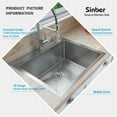 thumbnail image 4 of Sinber 25" x 22" x 12" Drop In Single Bowl Kitchen Sink with 18 Gauge 304 Stainless Steel Satin Finish HT2522S-S-12 (Sink Only), 4 of 14