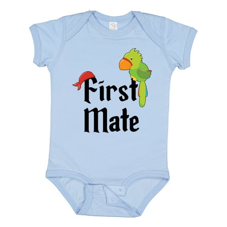 

Inktastic First Mate pirate with parrot and bandanna Boys or Girls Baby Bodysuit