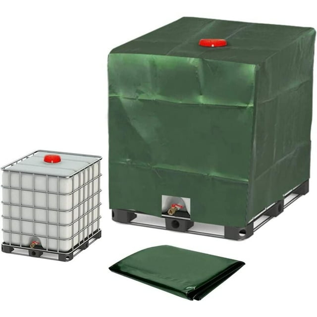1000L IBC Tank Cover, Water Tank Cover, Tank Protective Cover, Dustproof Tank Cover, Green - 120 x 100 x 116 cm