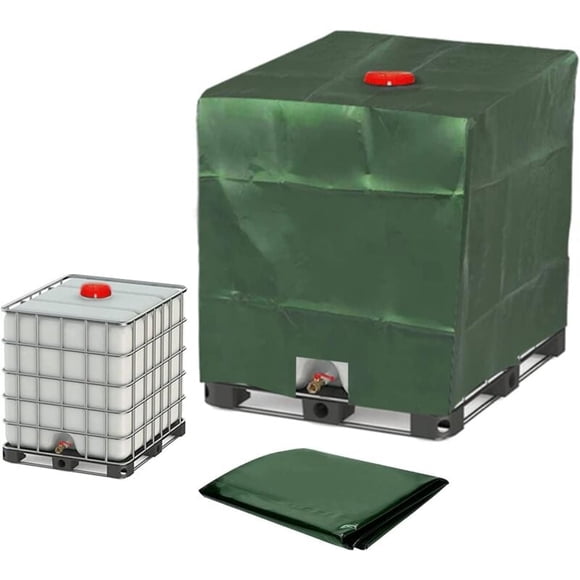 1000L IBC Tank Cover, Water Tank Cover, Tank Protective Cover, Dustproof Tank Cover, Green - 120 x 100 x 116 cm