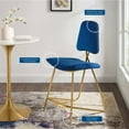 thumbnail image 5 of Counter Stool Chair, Velvet, Metal Steel, Blue Navy, Modern Contemporary Urban Design, Bar Pub Cafe Bistro Hotel Restaurant Hospitality, 5 of 9