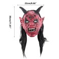 thumbnail image 3 of Fiudx Liquidación de ahorros de verano Máscara del diablo de Satán, máscara de Halloween, accesorios de máscara de cuerno, máscara aterradora de cara roja, máscara de terror de Halloween, máscara de, 3 of 7