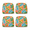 Bright Coral Pink, variant on Outdoor Patio Chair Cushions Set of 4, Water-Repellent U-Shape Thick Foam Seat Cushions with Ties, 17"x16"x2" All-Weather Cushions for Garden Patio & Dining Chairs, Black White Striped