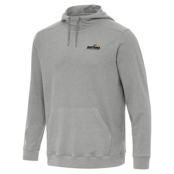 Men's Antigua  Heather Gray Daytona International Speedway Cloud Pullover Hoodie