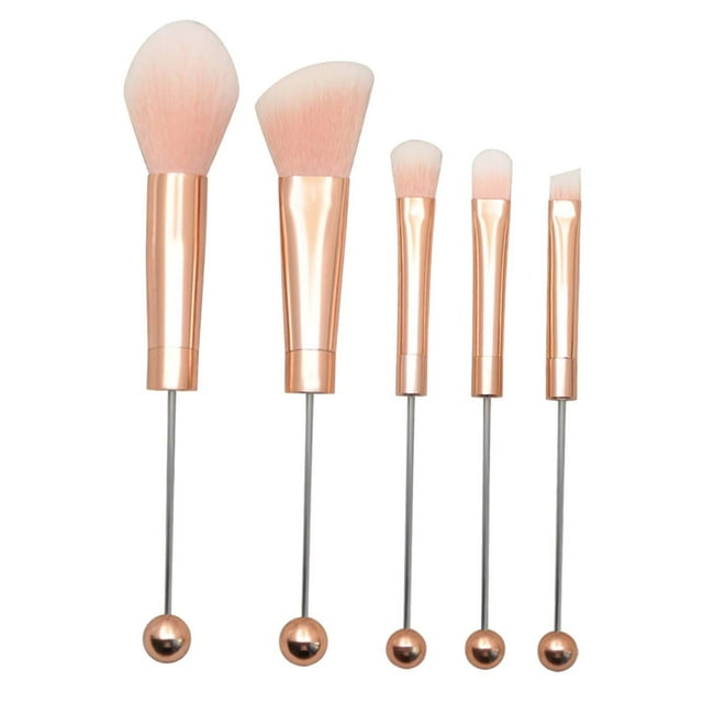 5x Beaded Eyeshadow Brush DIY Synthetic Foundation Angled Brush Eyebrow Makeup