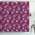 thumbnail image 1 of Ambesonne Eiffel Shower Curtain, Abstract Butterflies, 69"Wx84"L, Violet Plum White, 1 of 3
