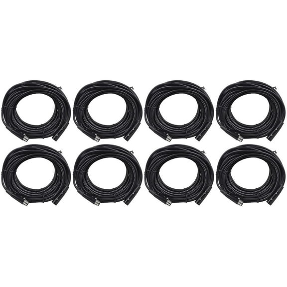 8 Rockville RDX5M50 50' 5-Pin Male-Female DMX Lighting Cables 100% Copper