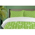 thumbnail image 4 of Ambesonne Irish Duvet Cover Sets, Trifolium Wavy Lines, 2-Queen, Lime Green White, 4 of 7