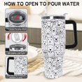 thumbnail image 5 of Dog Tumbler with Handle and Straw 40 oz Cute Puppy Cup Sketch Dogs Coffee Travel Mug Stainless Steel Insulated Water Bottle Dog Lovers Stuff Decor Gifts for Women, 5 of 6