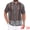 Gray Brown, variant on DARING DIVA Men's Striped Short Sleeve Button Down See Through Shirts M Blue Green