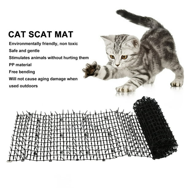 Cat Scat Mat Free Bending Cat Repellent Mat Durable Safe PP Black DIY Cutting for Outdoor for Dog