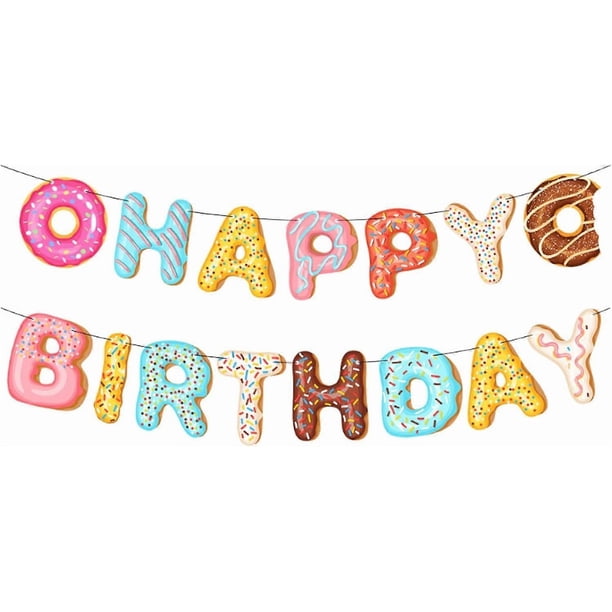 Donut happy birthday banner theme birthday party. Suitable for children's birthdays and welcome baby party supplies