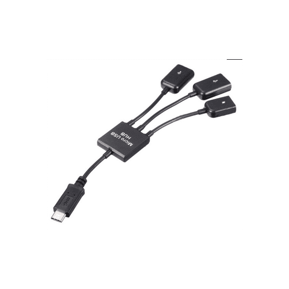 3 in 1 USB OTG Cable Adapter, USB 3.1 Type C to Dual USB 2.0 HUB Adapter with Micro USB Female Power Supplier for Apple New 12 inch Retina Macbook